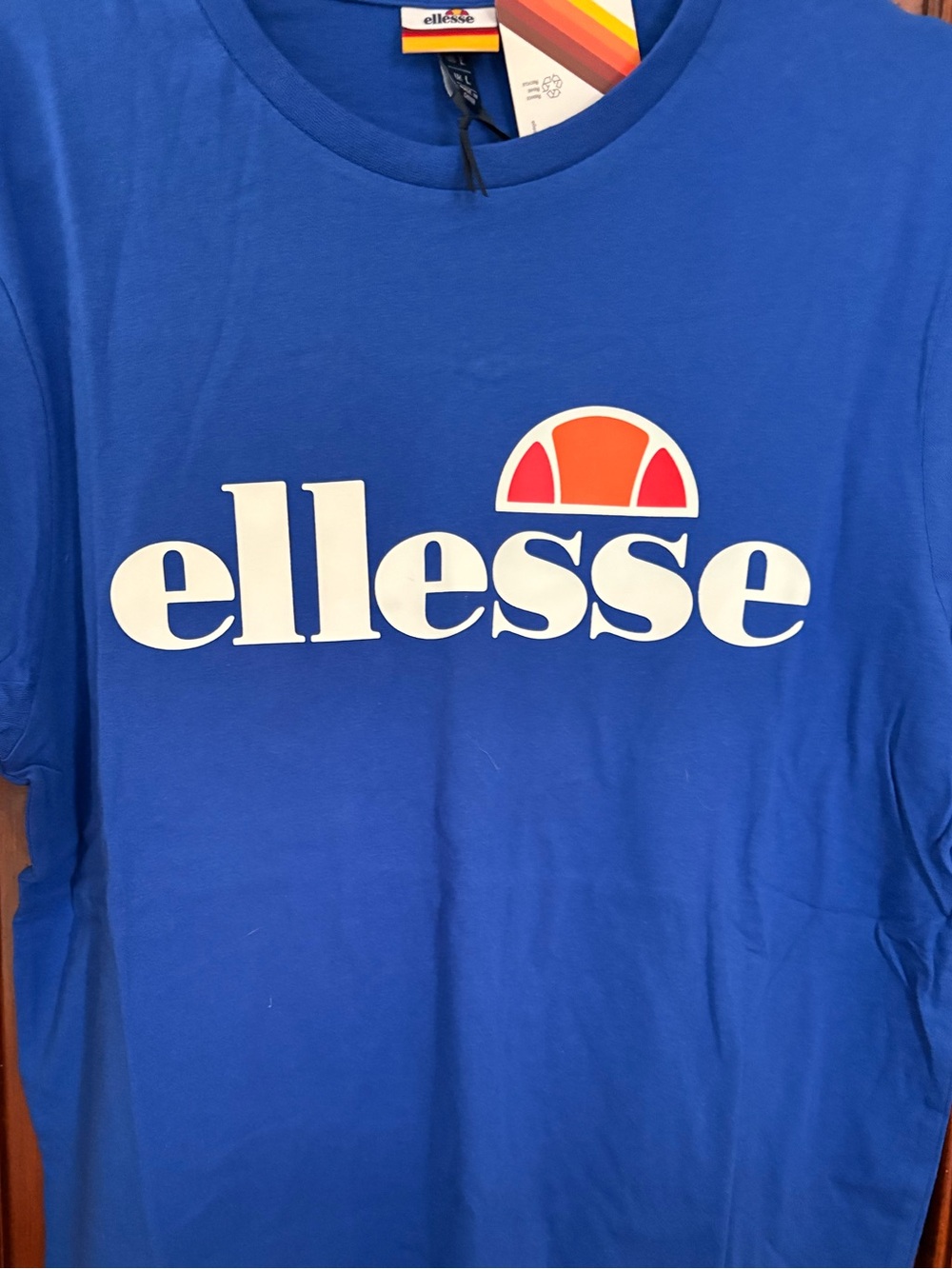 ellesse Royal Blue Tee with White, Orange & Yellow Logo